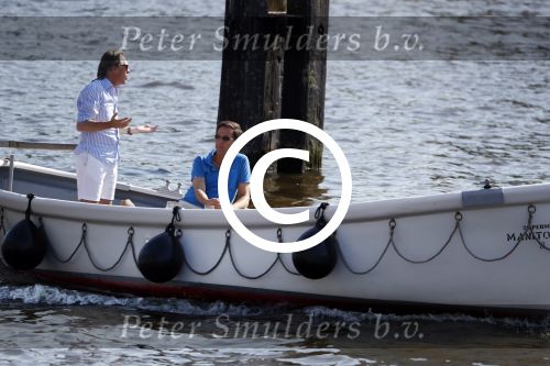 Amsterdam / Ouderkerk aan de Amstel 21 juli 2017
Jort Kelder en Mark Rutte varen met sloep/boot van Jort over de Amstel.