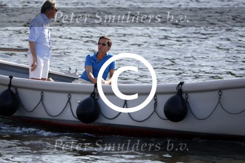 Amsterdam / Ouderkerk aan de Amstel 21 juli 2017
Jort Kelder en Mark Rutte varen met sloep/boot van Jort over de Amstel.