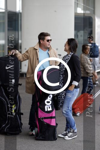 Schiphol 26 juli 2017
Martijn Krabbe en zijn vriendin Noi pakon vertrekken op vakantie naar Mauritius
