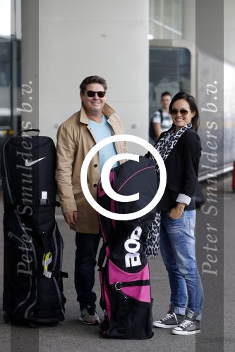 Schiphol 26 juli 2017
Martijn Krabbe en zijn vriendin Noi pakon vertrekken op vakantie naar Mauritius