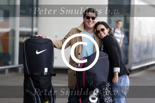 Schiphol 26 juli 2017
Martijn Krabbe en zijn vriendin Noi pakon vertrekken op vakantie naar Mauritius