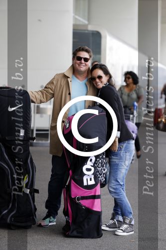 Schiphol 26 juli 2017
Martijn Krabbe en zijn vriendin Noi pakon vertrekken op vakantie naar Mauritius