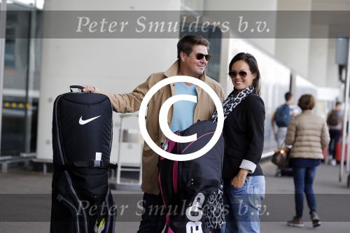 Schiphol 26 juli 2017
Martijn Krabbe en zijn vriendin Noi pakon vertrekken op vakantie naar Mauritius