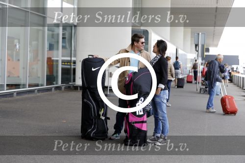 Schiphol 26 juli 2017
Martijn Krabbe en zijn vriendin Noi pakon vertrekken op vakantie naar Mauritius