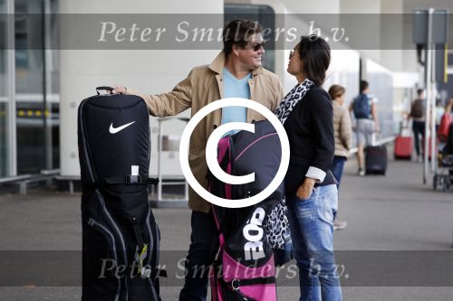 Schiphol 26 juli 2017
Martijn Krabbe en zijn vriendin Noi pakon vertrekken op vakantie naar Mauritius