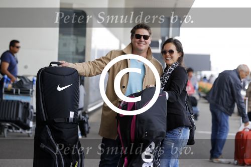 Schiphol 26 juli 2017
Martijn Krabbe en zijn vriendin Noi pakon vertrekken op vakantie naar Mauritius