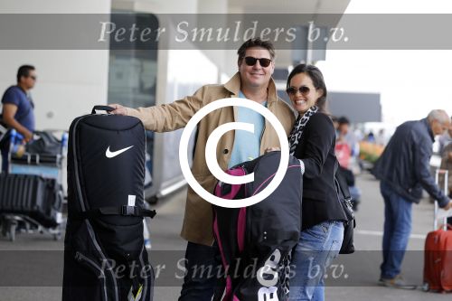 Schiphol 26 juli 2017
Martijn Krabbe en zijn vriendin Noi pakon vertrekken op vakantie naar Mauritius