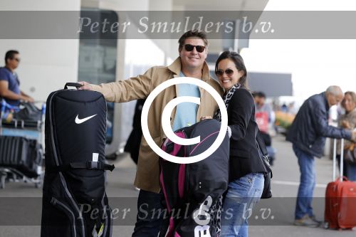 Schiphol 26 juli 2017
Martijn Krabbe en zijn vriendin Noi pakon vertrekken op vakantie naar Mauritius