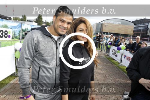 Amsterdam 9 september 2017
Edwin Evers staat op Run van radio 538 bij het Science park. Olcay Gulsen met vriend Frans
