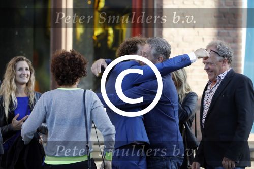 Leiden 2 juli 2017 
Jochem Myjer en zijn vriendin Marloes Novan vieren de 40e verjaardag van Jochem met familie en vrienden. Peter Heerschop met vrouw