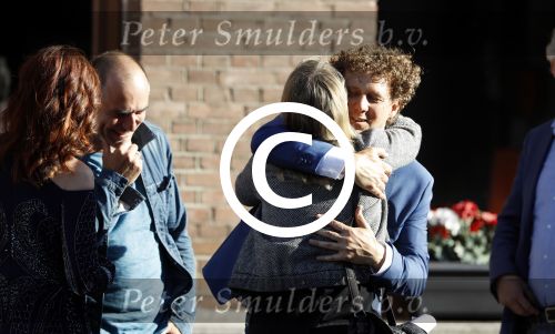 Leiden 2 juli 2017 
Jochem Myjer en zijn vriendin Marloes Novan vieren de 40e verjaardag van Jochem met familie en vrienden. Ricky Koole met man Leo Blokhuis