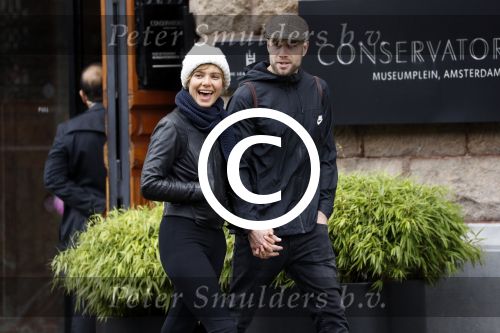 Amsterdam 16 september 2017 
Sallie Harmsen met vriend in amsterdam