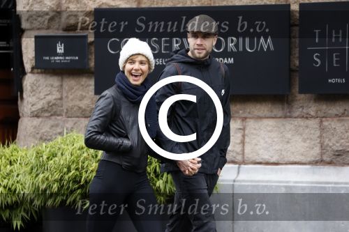 Amsterdam 16 september 2017 
Sallie Harmsen met vriend in amsterdam