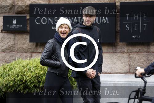 Amsterdam 16 september 2017 
Sallie Harmsen met vriend in amsterdam
