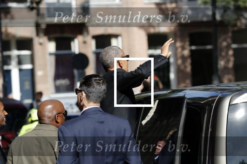 Amsterdam 29 september 2018
Barrack Obama verlaat het amstel hotel . Hij had ongeveer 10 man beveiliging bij zich.