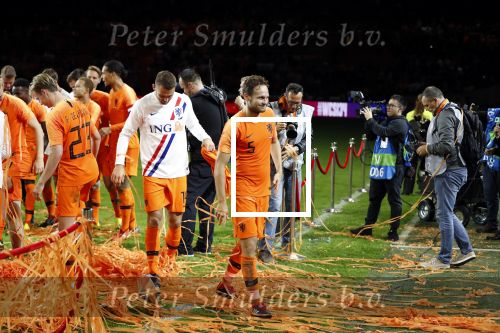 Amsterdam 6 mei 2018
Nederland-Peru 2-1 . Afscheidswedstrijd Wesley Sneijder . Zijn vrouw Yolanthe Sneijder Cabau en zoons Jessey en Xess Xava zijn natuurlijk aanwezig. Daley Blind