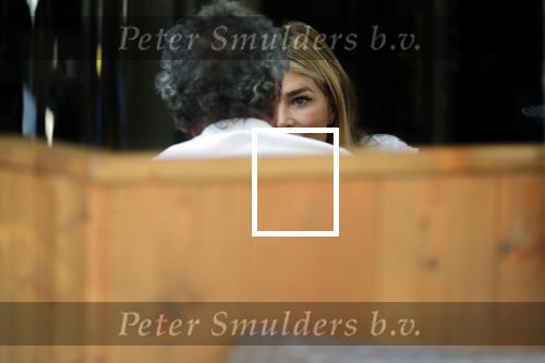Amsterdam 2 september 2018
Estelle Cruijff met twee vriendinnen en Ronnie Rosenbaum op terras.