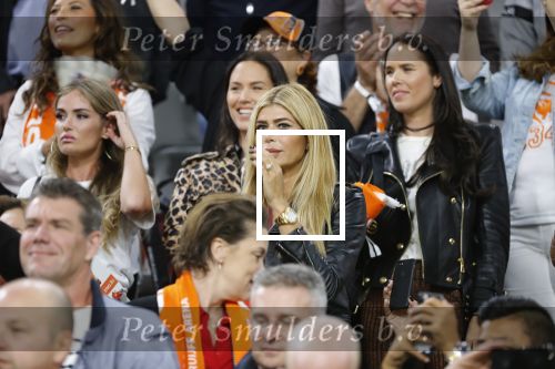 Amsterdam 6 mei 2018
Nederland-Peru 2-1 . Afscheidswedstrijd Wesley Sneijder . Zijn vrouw Yolanthe Sneijder Cabau en zoons Jessey en Xess Xava zijn natuurlijk aanwezig. Estelle Cruyff