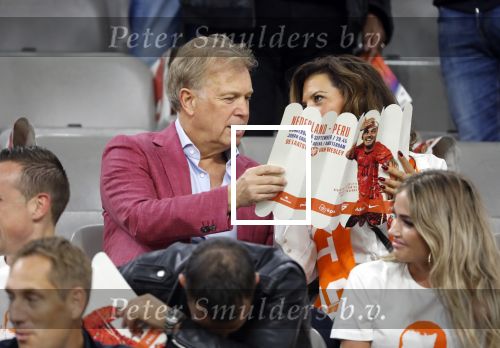 Amsterdam 6 mei 2018
Nederland-Peru 2-1 . Afscheidswedstrijd Wesley Sneijder . Zijn vrouw Yolanthe Sneijder Cabau en zoons Jessey en Xess Xava zijn natuurlijk aanwezig. Marcel Boekhoorn met zijn vriendin Rebecca Cabau.