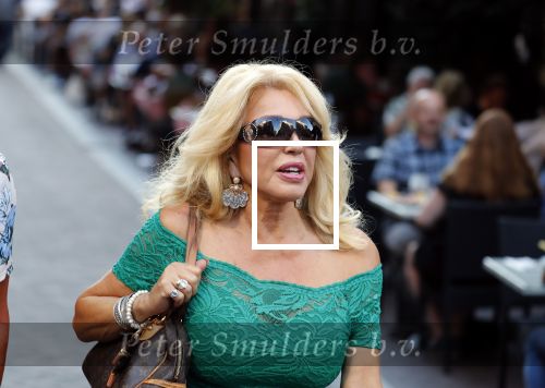 Amsterdam 3 augustus 2018
Patricia Paay en haar man Robert Hinfelaar met vrienden op het leidse plein in Amsterdam.