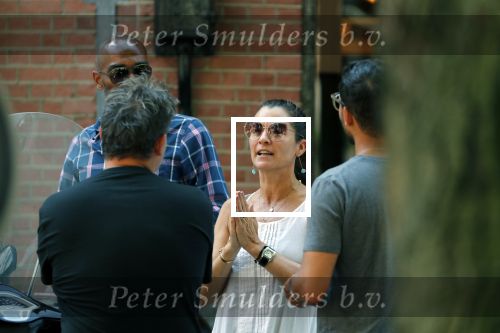 Amsterdam 3 augustus 2018
Quinty Trustfull en haar man Orlando staan te praten met Leco v Zadelhoff en zijn vriend