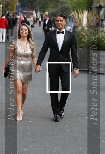 Hilversum 3 september 2018
Telegraaf voetballer van het jaar in studio 21. Serdar Gozubuyuk met vrouw