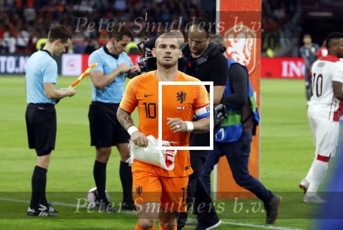 Amsterdam 6 mei 2018
Nederland-Peru 2-1 . Afscheidswedstrijd Wesley Sneijder . Zijn vrouw Yolanthe Sneijder Cabau en zoons Jessey en Xess Xava zijn natuurlijk aanwezig.