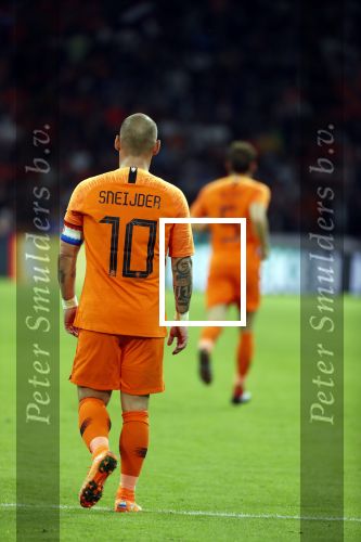 Amsterdam 6 mei 2018
Nederland-Peru 2-1 . Afscheidswedstrijd Wesley Sneijder . Zijn vrouw Yolanthe Sneijder Cabau en zoons Jessey en Xess Xava zijn natuurlijk aanwezig.