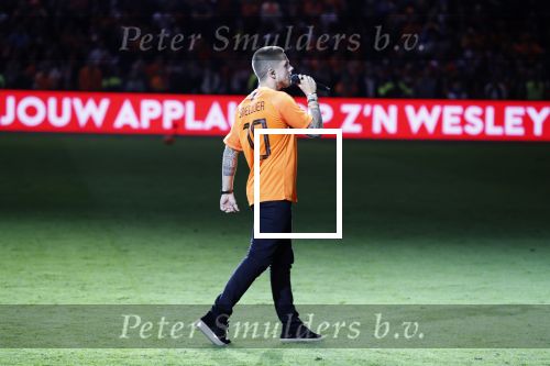 Amsterdam 6 mei 2018
Nederland-Peru 2-1 . Afscheidswedstrijd Wesley Sneijder . Zijn vrouw Yolanthe Sneijder Cabau en zoons Jessey en Xess Xava zijn natuurlijk aanwezig.