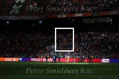 Amsterdam 6 mei 2018
Nederland-Peru 2-1 . Afscheidswedstrijd Wesley Sneijder . Zijn vrouw Yolanthe Sneijder Cabau en zoons Jessey en Xess Xava zijn natuurlijk aanwezig.