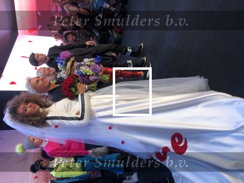 Amsterdam 8 september 2018
Zoey Ivory in trouwjurk tijdens modeshow van Goldbergh (Sandra Peet)