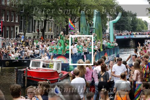 Amsterdam 3 augustus 2019
Gaypride in de grachten van Amsterdam.
Jan Kees de Jager op de KPN boot