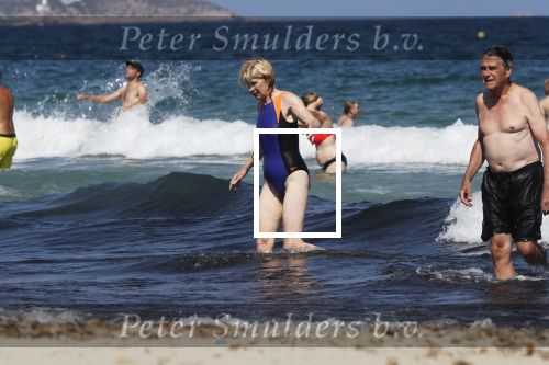 Ibiza 17 augustus 2019
Mieke v d Weij met haar man in zee bij Coco Beach.
