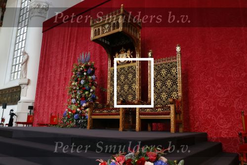 Den Haag 15 september 2020
Prinsjesdag 2020 in de grote kerk van Den Haag . Aanwezig Koning Willem Alexander Koningin Maxima Prins Constantijn en Prinses laurentien zijn aanwezig. De twee stoelen van Koning Willem Alexander en Maxima