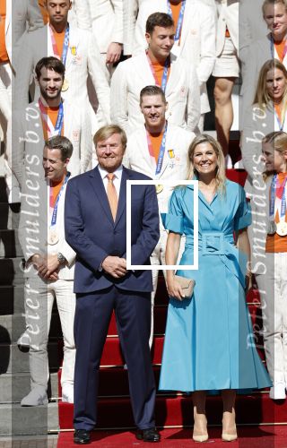 Den Haag 10 augustus 2021
Koning Willem Alexander en Koningin Maxima ontvangen op paleis noordeinde alle medaillewinnaars van de Olympische spelen in Tokyo. oa Sifan Hassan Harrie Lavreysen  Kiran Badloe Annemiek v d Vleuten Niek Kimmann Shanne Braspennincx Abdi Nageeye Jeffrey Hoogland Gabriella Schloesser Steve Wijler Arno Kamminga Sharon v Rouwendaal Tom Dumoulin Anouk Vetter Femke Bol Nouchka Fontijn Merel Smulders Sanne v Dijke Maikel v d Vleuten Kirsten Wild Annemiek Bekkering Annette Duetz Emma Oosterwegel Marit Bouwmeester Anna v d Breggen Roy v d Berg , heren 4 roeien , dames 2 roeien, heren 4x 400m  en het nederlands dames hockeyteam .Ook chef de Mission Pieter v d Hoogenband is er natuurlijk bij .