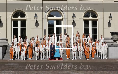 Den Haag 10 augustus 2021
Koning Willem Alexander en Koningin Maxima ontvangen op paleis noordeinde alle medaillewinnaars van de Olympische spelen in Tokyo. oa Sifan Hassan Harrie Lavreysen  Kiran Badloe Annemiek v d Vleuten Niek Kimmann Shanne Braspennincx Abdi Nageeye Jeffrey Hoogland Gabriella Schloesser Steve Wijler Arno Kamminga Sharon v Rouwendaal Tom Dumoulin Anouk Vetter Femke Bol Nouchka Fontijn Merel Smulders Sanne v Dijke Maikel v d Vleuten Kirsten Wild Annemiek Bekkering Annette Duetz Emma Oosterwegel Marit Bouwmeester Anna v d Breggen Roy v d Berg , heren 4 roeien , dames 2 roeien, heren 4x 400m  en het nederlands dames hockeyteam .Ook chef de Mission Pieter v d Hoogenband is er natuurlijk bij .