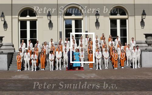 Den Haag 10 augustus 2021
Koning Willem Alexander en Koningin Maxima ontvangen op paleis noordeinde alle medaillewinnaars van de Olympische spelen in Tokyo. oa Sifan Hassan Harrie Lavreysen  Kiran Badloe Annemiek v d Vleuten Niek Kimmann Shanne Braspennincx Abdi Nageeye Jeffrey Hoogland Gabriella Schloesser Steve Wijler Arno Kamminga Sharon v Rouwendaal Tom Dumoulin Anouk Vetter Femke Bol Nouchka Fontijn Merel Smulders Sanne v Dijke Maikel v d Vleuten Kirsten Wild Annemiek Bekkering Annette Duetz Emma Oosterwegel Marit Bouwmeester Anna v d Breggen Roy v d Berg , heren 4 roeien , dames 2 roeien, heren 4x 400m  en het nederlands dames hockeyteam .Ook chef de Mission Pieter v d Hoogenband is er natuurlijk bij .