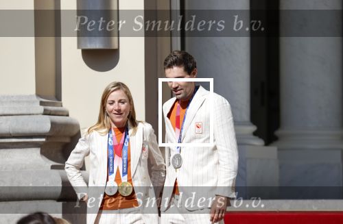 Den Haag 10 augustus 2021
Koning Willem Alexander en Koningin Maxima ontvangen op paleis noordeinde alle medaillewinnaars van de Olympische spelen in Tokyo. oa Sifan Hassan Harrie Lavreysen  Kiran Badloe Annemiek v d Vleuten Niek Kimmann Shanne Braspennincx Abdi Nageeye Jeffrey Hoogland Gabriella Schloesser Steve Wijler Arno Kamminga Sharon v Rouwendaal Tom Dumoulin Anouk Vetter Femke Bol Nouchka Fontijn Merel Smulders Sanne v Dijke Maikel v d Vleuten Kirsten Wild Annemiek Bekkering Annette Duetz Emma Oosterwegel Marit Bouwmeester Anna v d Breggen Roy v d Berg , heren 4 roeien , dames 2 roeien, heren 4x 400m  en het nederlands dames hockeyteam .Ook chef de Mission Pieter v d Hoogenband is er natuurlijk bij .