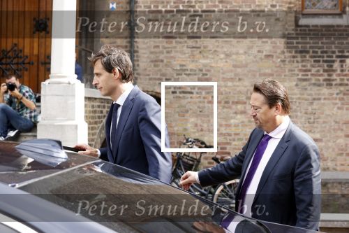 Den Haag 31 augustus 2021
Mark Rutte , Wopke Hoekstra Lillianne Ploumen Jesse Klaver Sigrid Kaag Gert Jan Segers en Rob Jetten op gesprek bij Mariette Hamer ivm vormen van nieuwe regering op het binnenhof.
