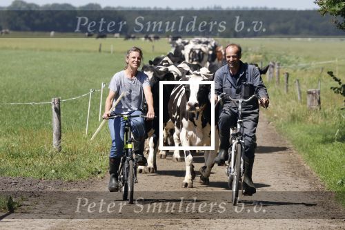 Ruinerwold 3 augustus 2022
Boer Evert met zijn nieuwe vriendin Maud bij zijn boerderij . Matthijs Albers was mee.