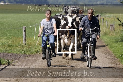 Ruinerwold 3 augustus 2022
Boer Evert met zijn nieuwe vriendin Maud bij zijn boerderij . Matthijs Albers was mee.