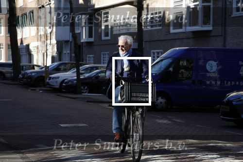 Amsterdam 19 maart 2022
Huub Stapel op de fiets in Amsterdam zuid.