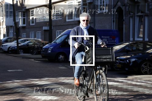 Amsterdam 19 maart 2022
Huub Stapel op de fiets in Amsterdam zuid.