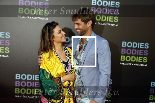 Amsterdam 24 augustus 2022
Premiere Bodies Bodies Bosies van Halina Reijn in Tuschinski . Manuel Broekman  met vriendin