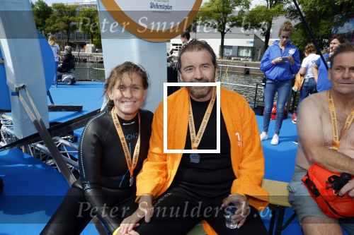 Amsterdam 28 augustus 2022
ALS Cityswim door de grachten van Amsterdam . Mari Carmen Oudendijk zwemt voor en met haar broer Carlos die aan ALS lijdt.