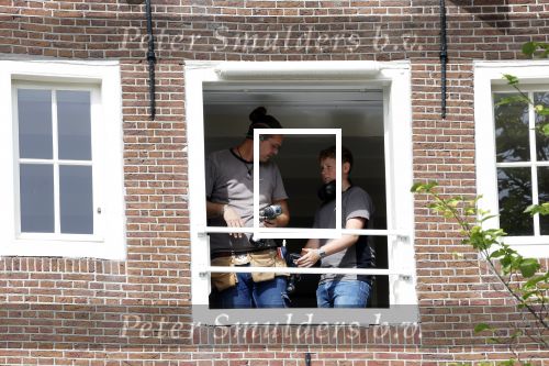 Amsterdam 1 augustus 2022
Het nieuwe huis van prinses Amalia wordt helemaal verbouwd . Er zijn nu ook veiligheids camera\'s opgehangen . Grachtenpand.