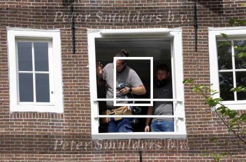 Amsterdam 1 augustus 2022
Het nieuwe huis van prinses Amalia wordt helemaal verbouwd . Er zijn nu ook veiligheids camera\'s opgehangen . Grachtenpand.