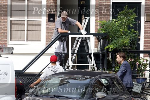 Amsterdam 1 augustus 2022
Het nieuwe huis van prinses Amalia wordt helemaal verbouwd . Er zijn nu ook veiligheids camera\'s opgehangen . Grachtenpand.
