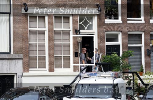 Amsterdam 1 augustus 2022
Het nieuwe huis van prinses Amalia wordt helemaal verbouwd . Er zijn nu ook veiligheids camera\'s opgehangen . Grachtenpand.