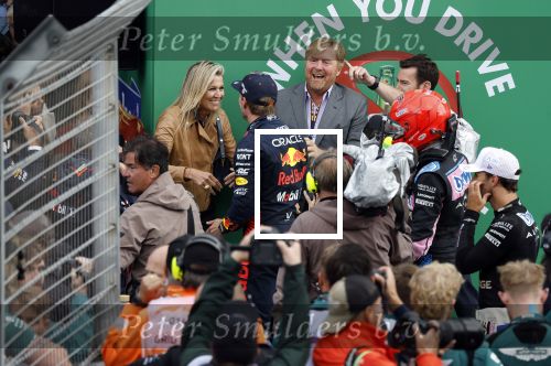 Zandvoort 27 augustus 2023
Grandprix F1 van Zandvoort gewonnen door Max Verstappen.
Koning Willem Alexander Koningin Maxima met Max Verstappen bij F1